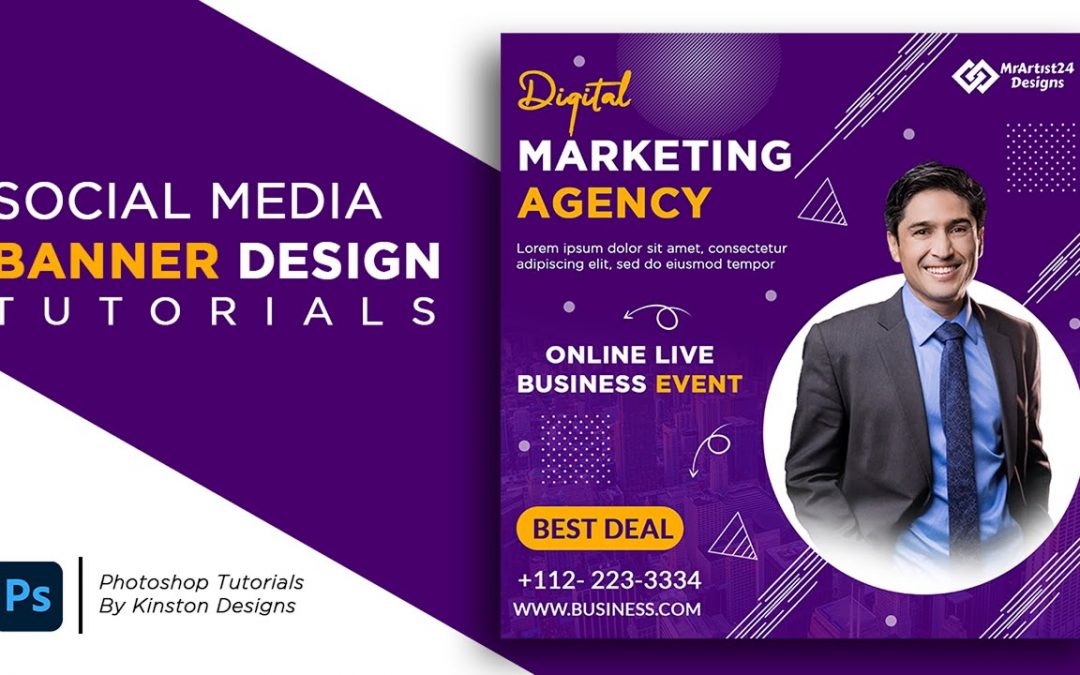 How to Design and style a Digital Advertising and marketing Social Media Banner in Photoshop | Adobe Photoshop Tutorial